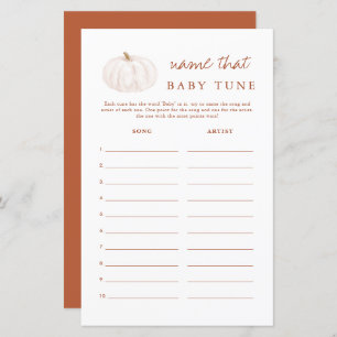 Boho Fall Pumpkin Name That Tune Baby Shower Game