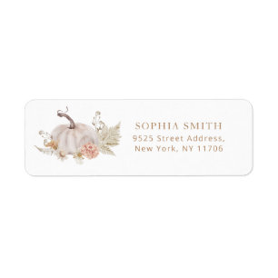 Boho fall pumpkin return Address Label
