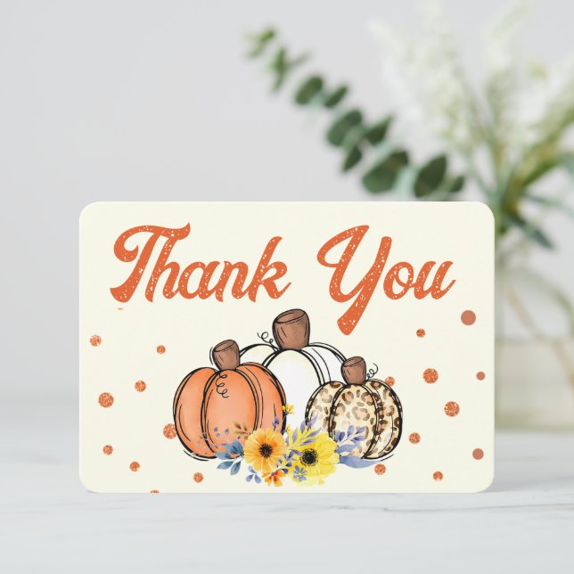 Boho Fall Pumpkin Thank You (Standing Front)