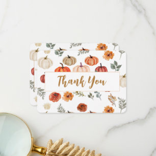 Boho Fall Pumpkin Thank You Card