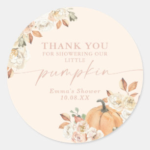 Boho Fall Pumpkin Thank You Favour Sticker