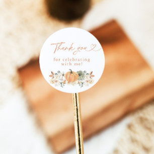 Boho Fall Pumpkin Thank You Favour Sticker