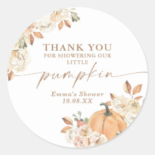 Boho Fall Pumpkin Thank You Favour Sticker