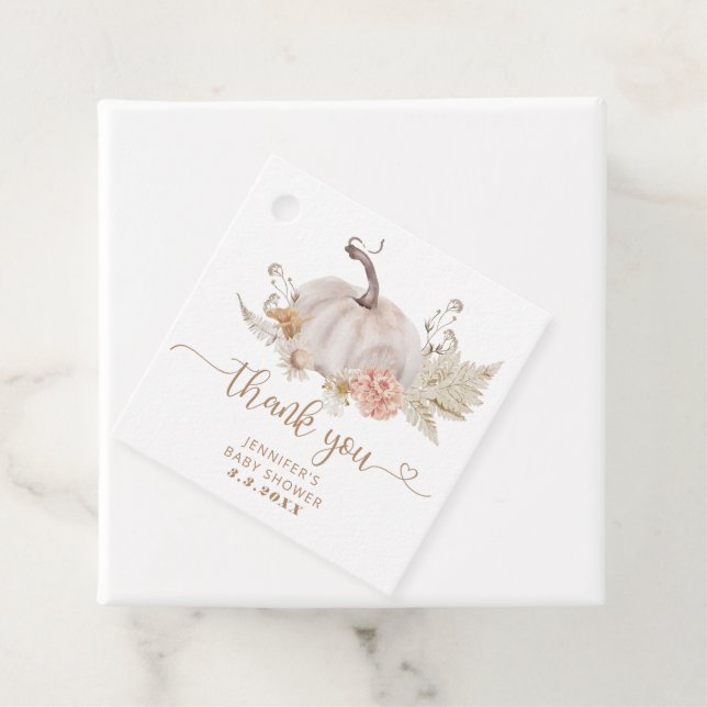 Boho fall pumpkin thank you tag (In Situ)