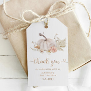 Boho fall pumpkin thank you tag