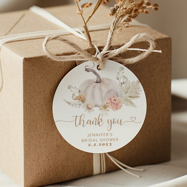 Boho fall pumpkin thank you tag (Creator Uploaded)