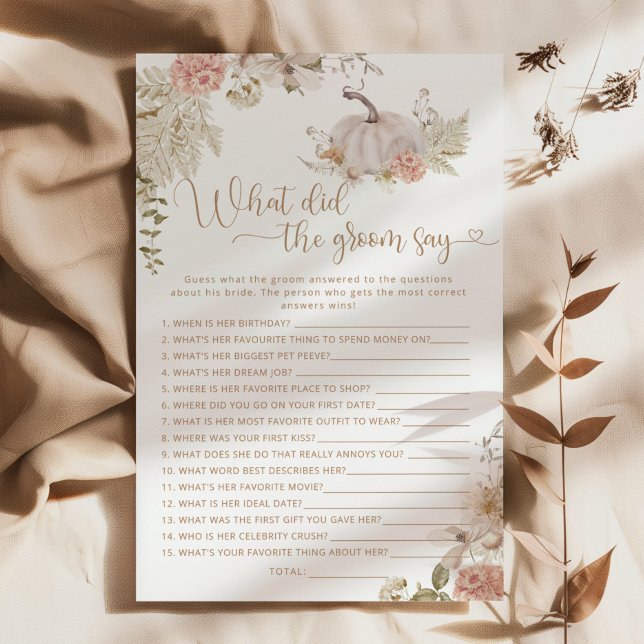 Boho fall pumpkin What did the groom say (Creator Uploaded)