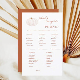 Boho Fall Pumpkin What's in Your Phone Game