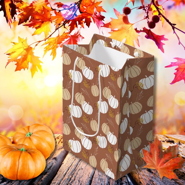Boho Fall pumpkins Medium Gift Bag (Boho Fall pumpkins Medium Gift Bag)
