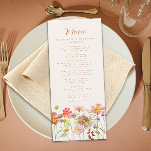 Boho Fall Rustic Floral Wedding Menu