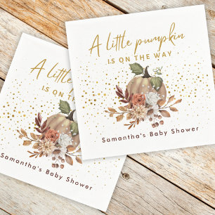 Boho Fall Sweet Little Pumpkin Baby Shower Napkin