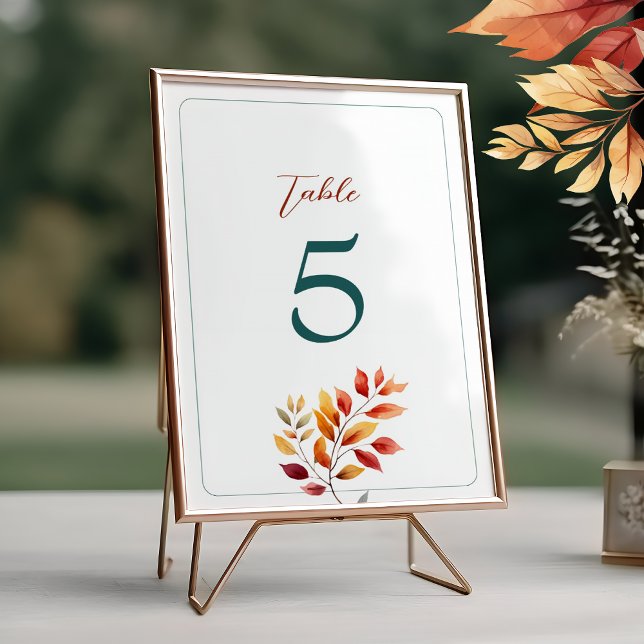 Boho Fall Wedding Table Number (Creator Uploaded)