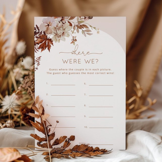 Boho fall Where were we bridal shower game (Creator Uploaded)