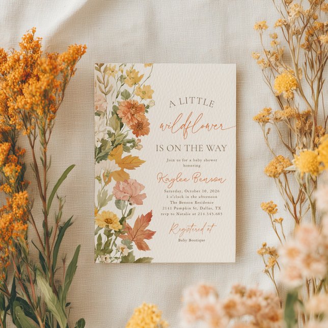 Boho Fall Wildflower Baby Shower Invitation (Creator Uploaded)