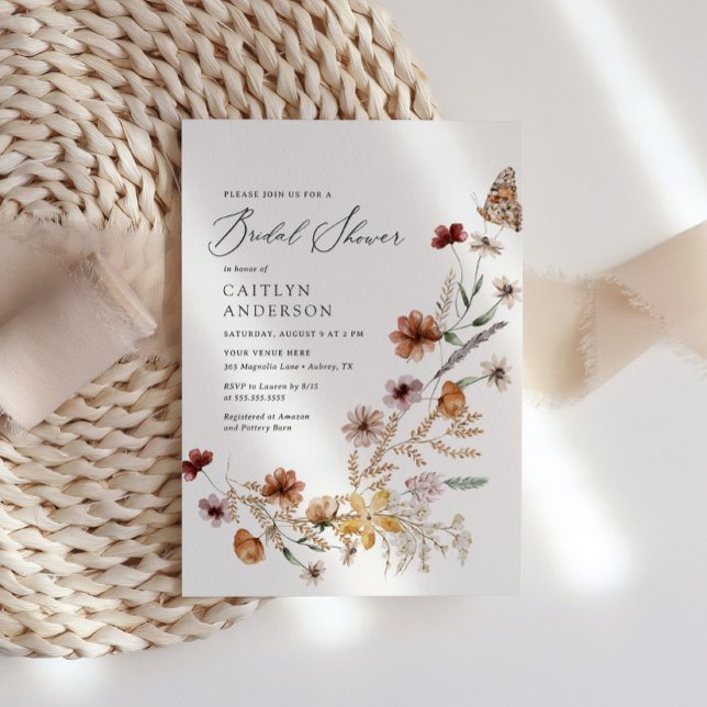 Boho Fall Wildflower Bridal Shower Invitation (Creator Uploaded)