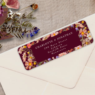 Boho Fall Wildflower Floral Burgundy Wedding