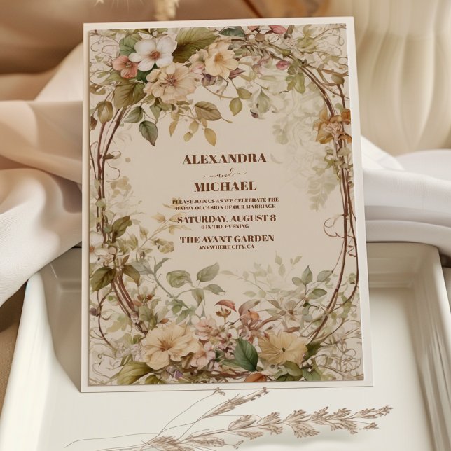 Boho Fall Wildflower Wedding Invitation (Creator Uploaded)