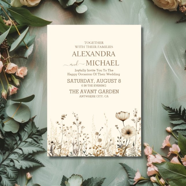 Boho Fall Wildflower Wedding Invitation (Creator Uploaded)