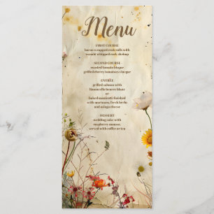 Boho Fall Wildflower Wedding Menu