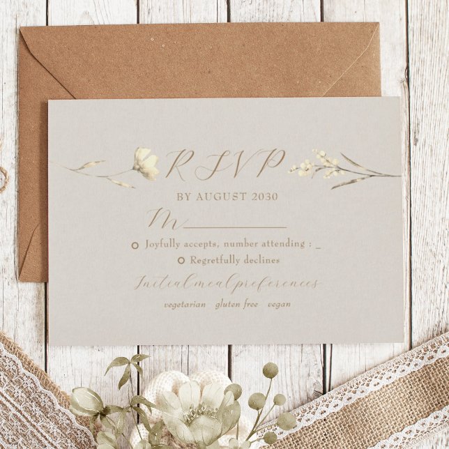 Boho Fall Wildflower Wedding RSVP Card (Creator Uploaded)