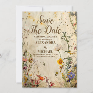 Boho Fall Wildflower Wedding Save The Date