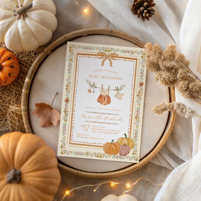 Boho Falling in Love Fall Baby Shower Girl Invitation (Creator Uploaded)