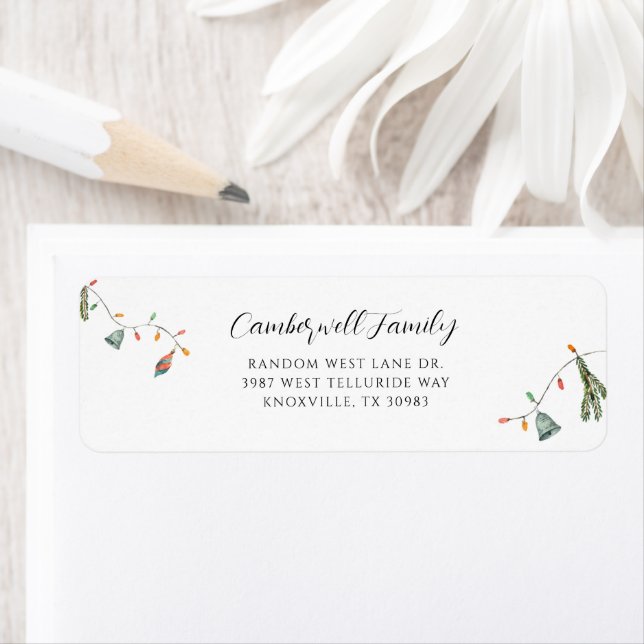 Boho Family Christmas Botanical Return Address (Insitu)