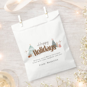 Boho family or business Christmas holiday card Favour Bags