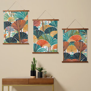 Boho Fan palm Hanging Tapestry