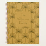 Boho Fan Palm Leaf Botanical Line Art Family Name  Planner<br><div class="desc">Personalised Boho Fan Palm Leaf Botanical Line Drawing Mustard Yellow Planner</div>