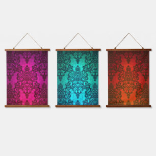 Boho Fancy Damask Colourful Design Hanging Tapestry