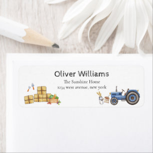 Boho Farmer Tractor Baby Shower Return Address