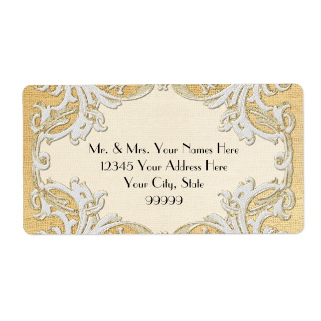 BOHO Faux Burlap n Lace gypsy modern mod style (Front)