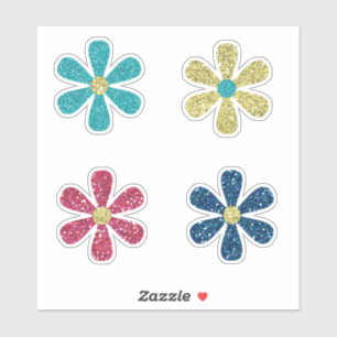 Boho Faux Glitter Flowers