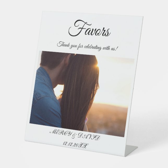 Boho Favor Photo Pedestal Sign (Front)