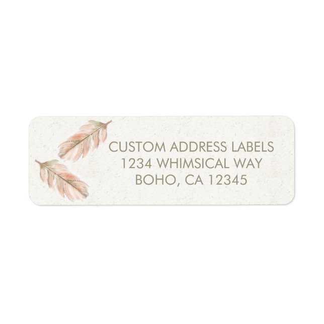 Boho Feather Address Labels (Front)