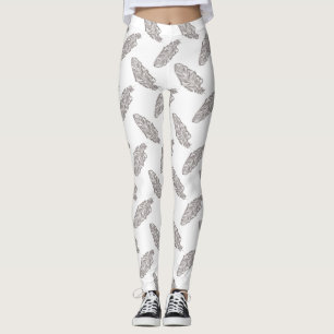 boho feather boho pattern all over printed legging