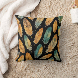 Boho Feather Pattern  Cushion