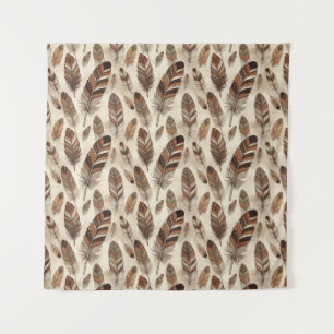 Boho Feather Pattern Tapestry