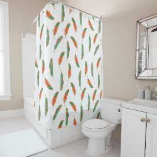 Boho Feather Shower Curtain