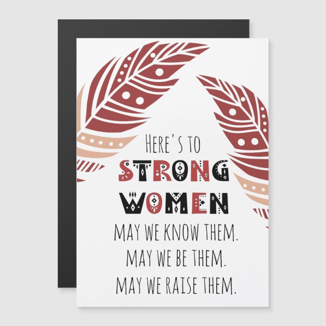 Boho Feather Strong Women Quote Tribal Font (Front/Back)