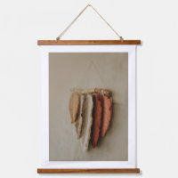 Boho Feather Wall Hanging Art, Rustic Neutral Home