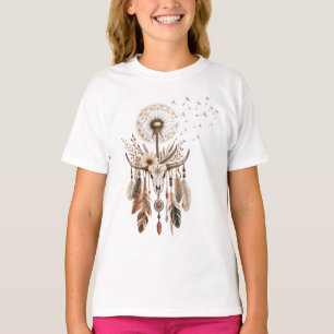 Boho Feather Western Dandelion T-Shirt