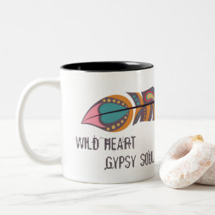 Boho Feather Wild Heart Gypsy Soul Mug
