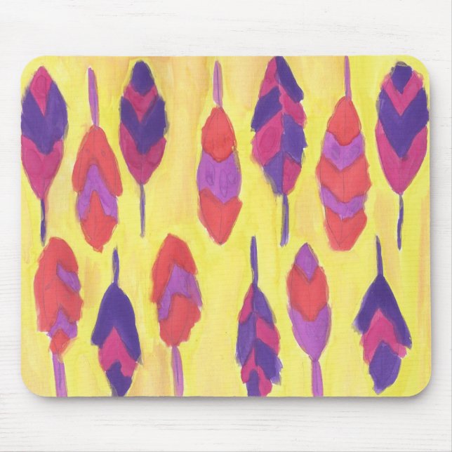Boho Feathers Mouse Mat (Front)