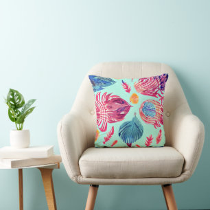 Boho Feathers Pattern Cushion