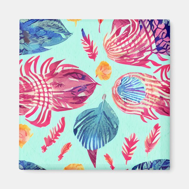Boho Feathers Pattern Magnet (Front)