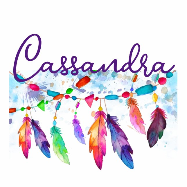 Boho feathers personalised magnet photo sculpture magnet (Front)