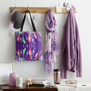 Boho feathers personalised Tote Bag