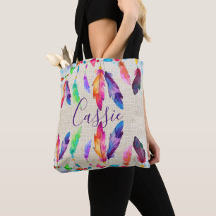 Boho feathers personalised Tote Bag